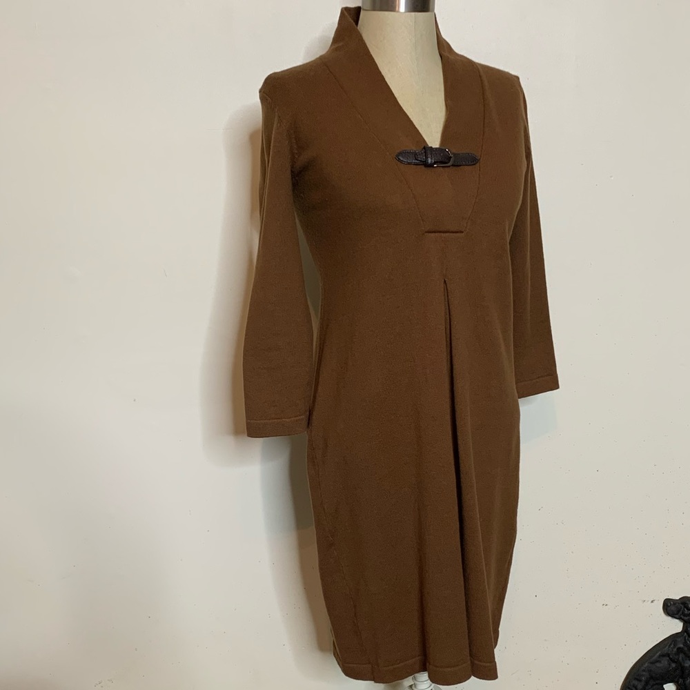 Tyler Boe Cotton Cashmere Knit Dress Chestnut Sz XS